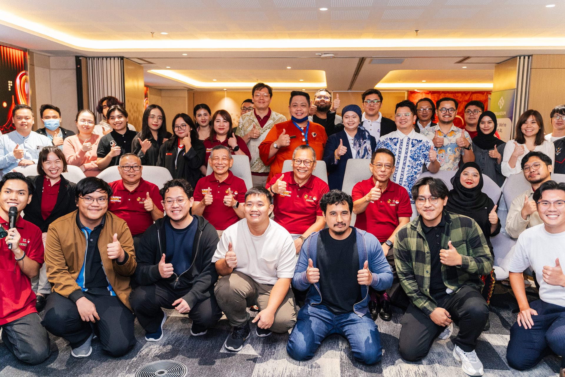 The Singapore–Sarawak AI community crew after a hackathon